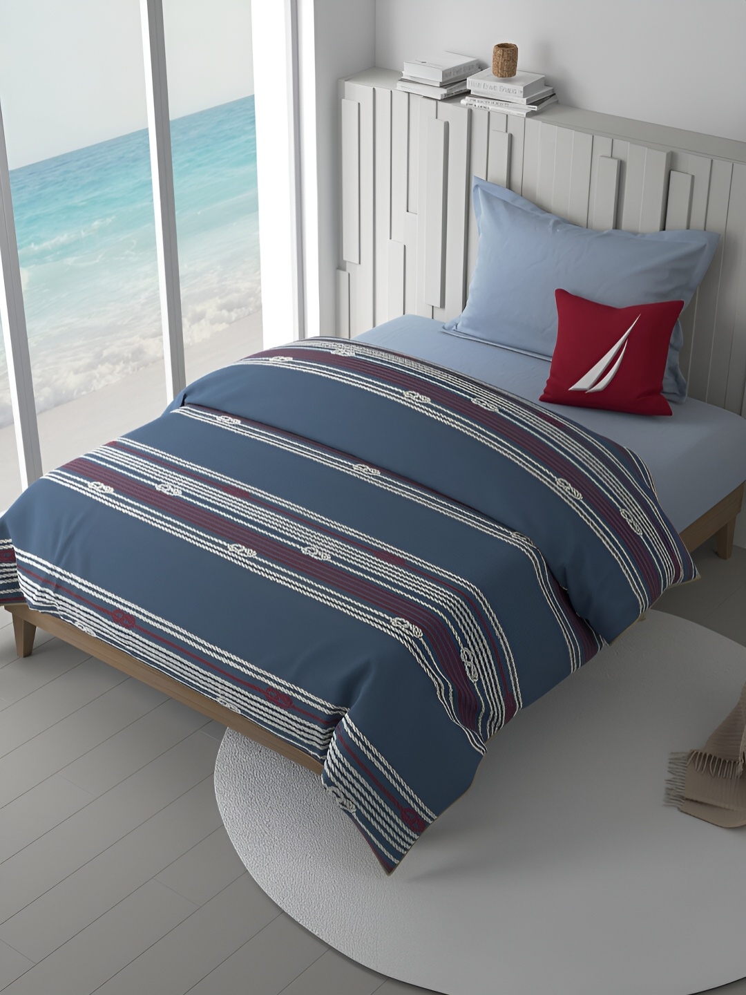 

Nautica Blue & Red AC Room Single Bed Comforter