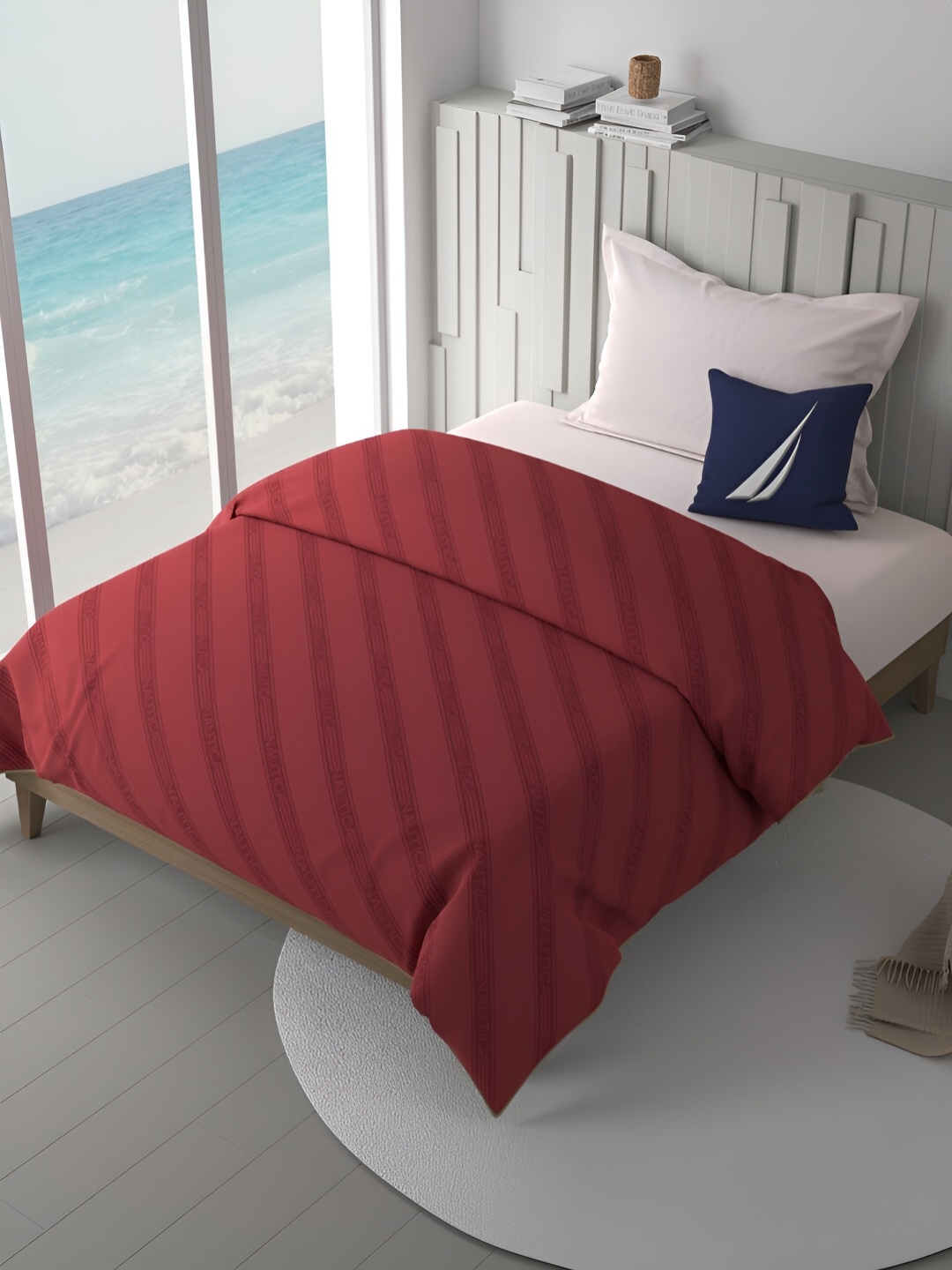 

Nautica Red Striped AC Room Single Bed Comforter