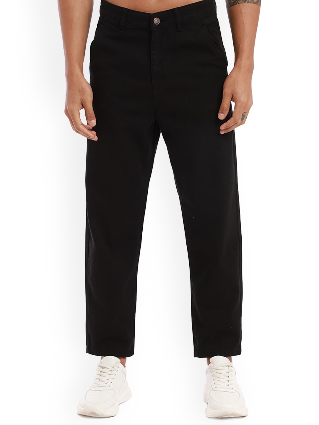 

Banana Club Men Drill Mid-Rise Clean Look Cotton Jeans, Black