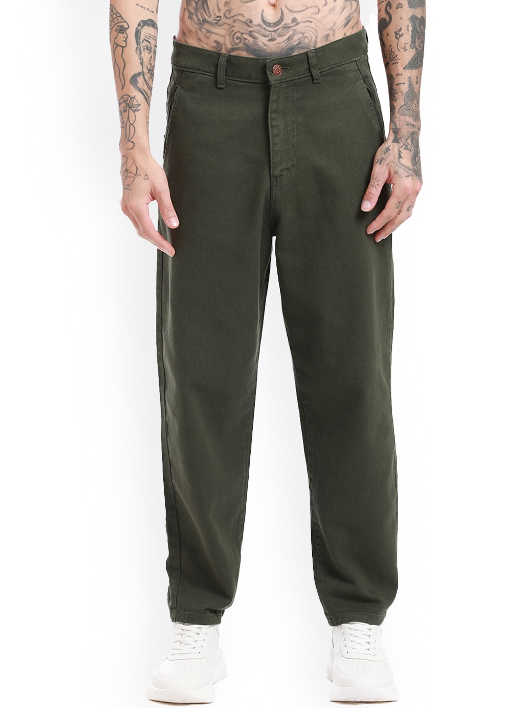 

Banana Club Men Mid Rise Clean Look Cotton Jeans, Green