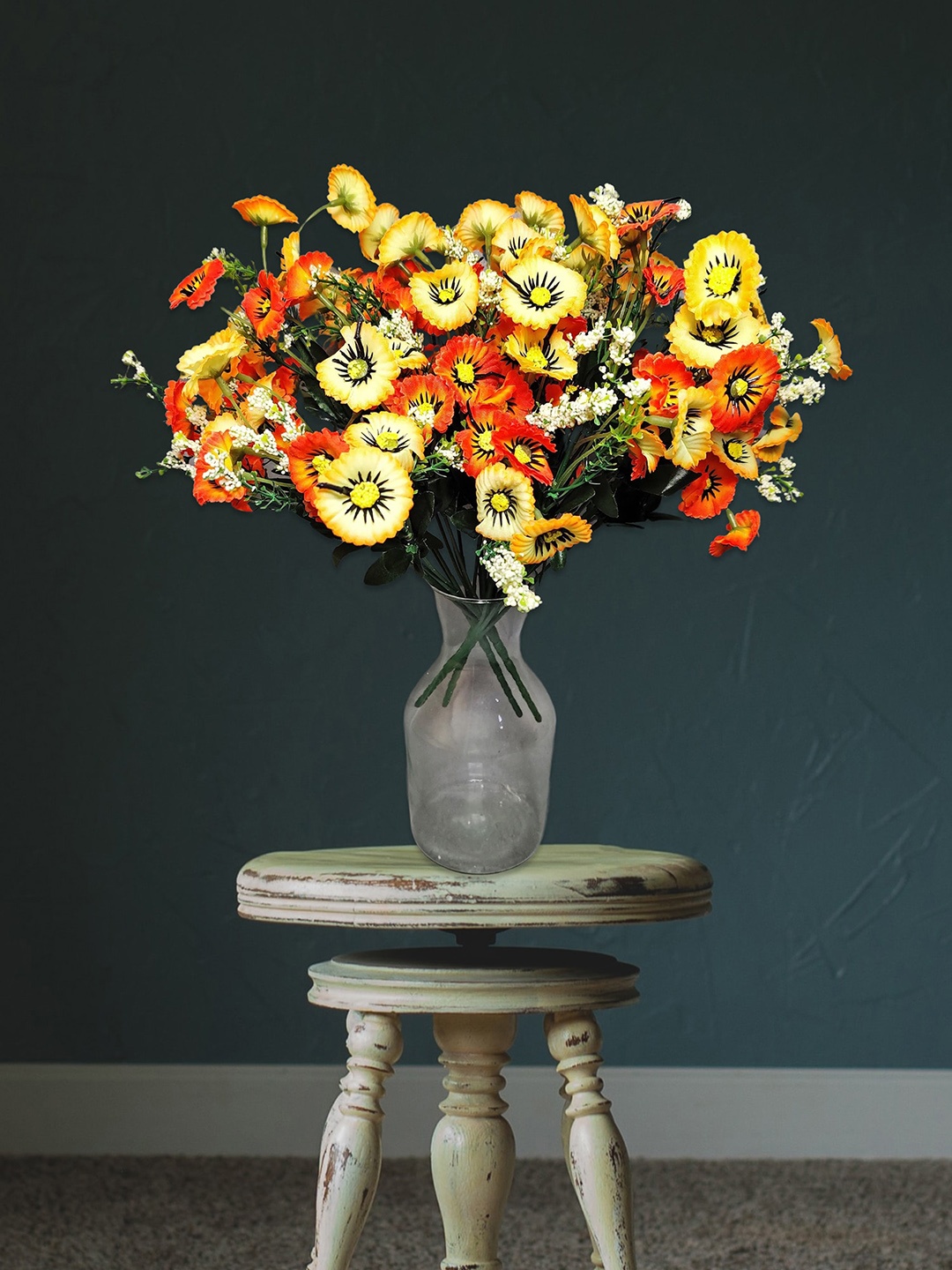 

ARTSY Orange 2 Pieces Artificial Poppy Flowers