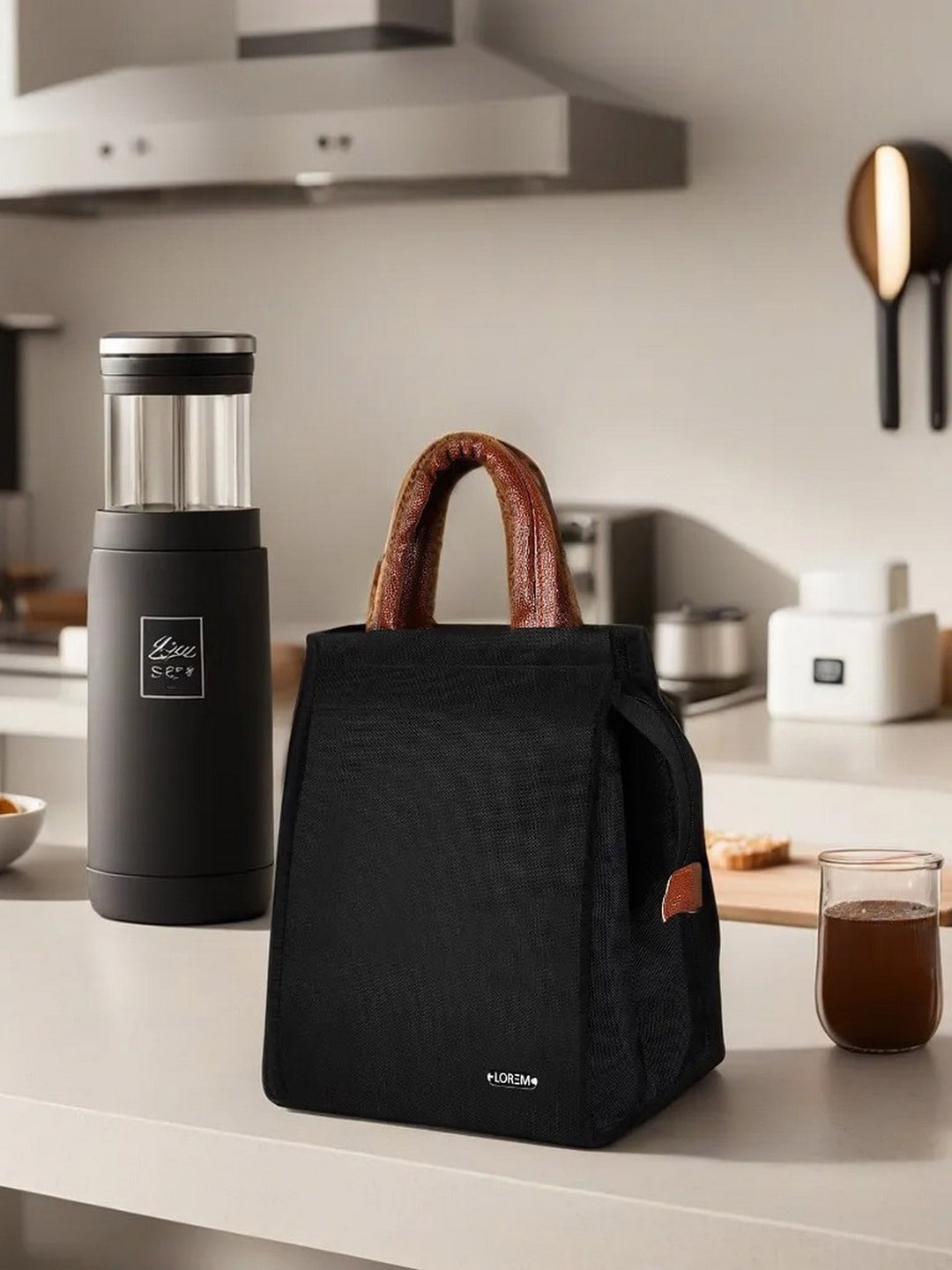

LOREM Textured Insulated Lunch bag, Tan