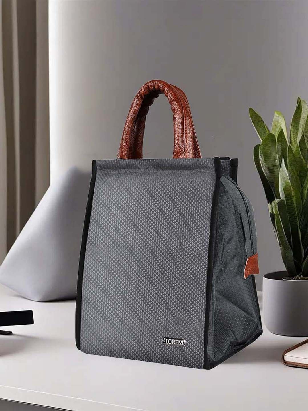 

LOREM Textured Insulated Linen Lunch bags, Grey