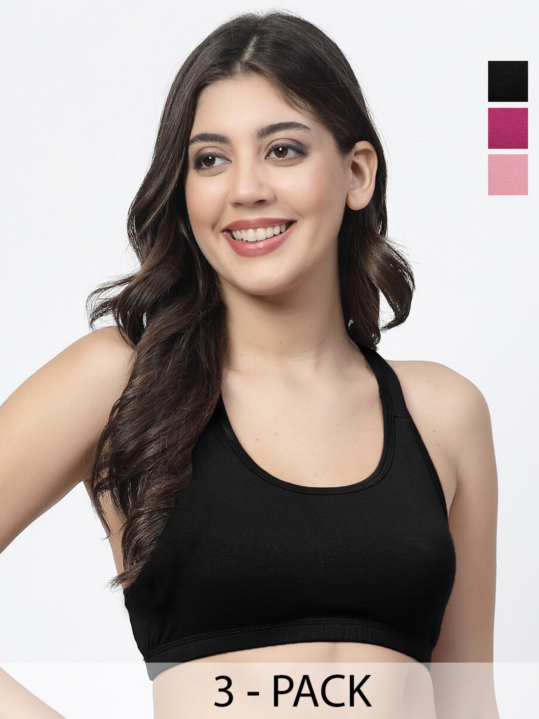 

Docare Pack Of 3 Full Coverage Super Support Medium Support All Day Comfort Workout Bras, Mauve