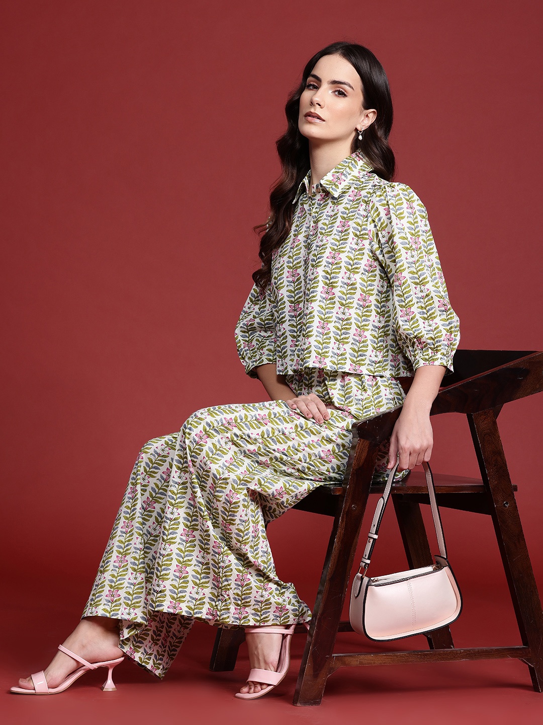 

Routes by All About You Floral Printed Co-ords, Green