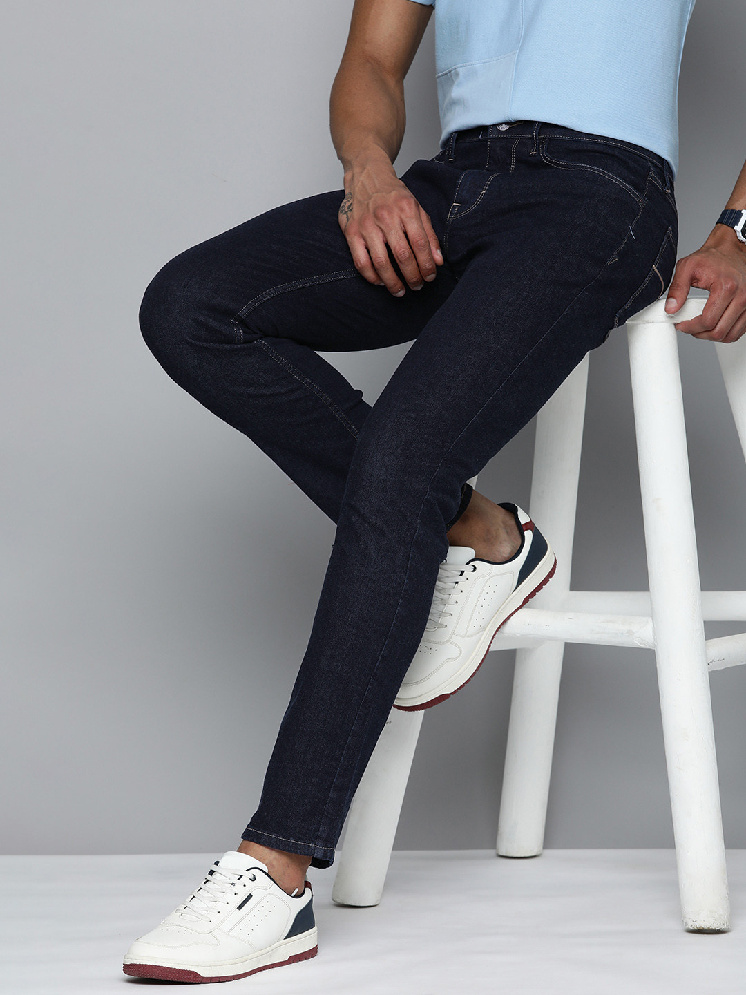 

Flying Machine Men Straight Fit Stretchable Jeans, Blue