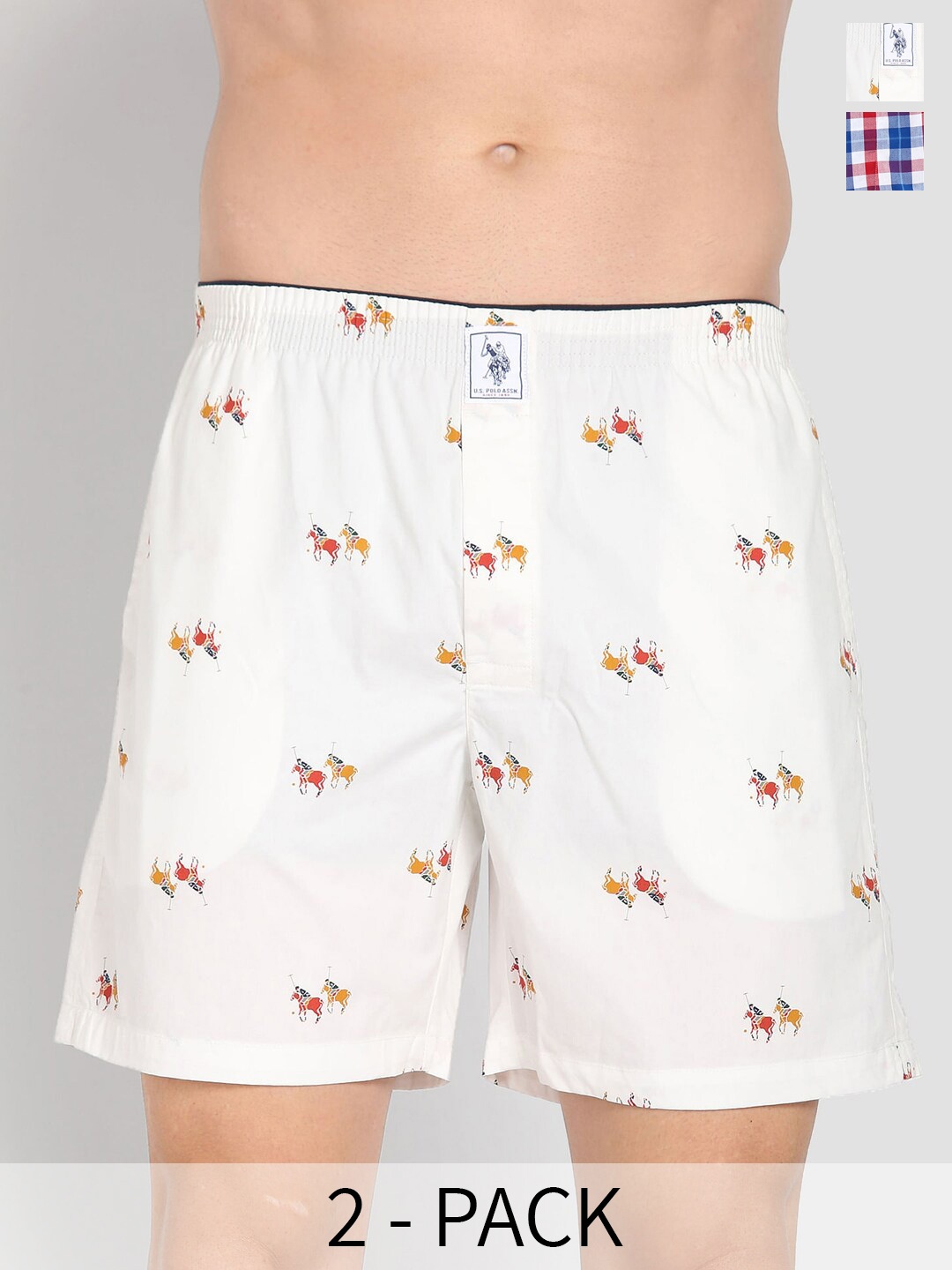 

U.S. Polo Assn. Pack Of 2 Pure Cotton Boxers 23903048-1-26077946-1, White