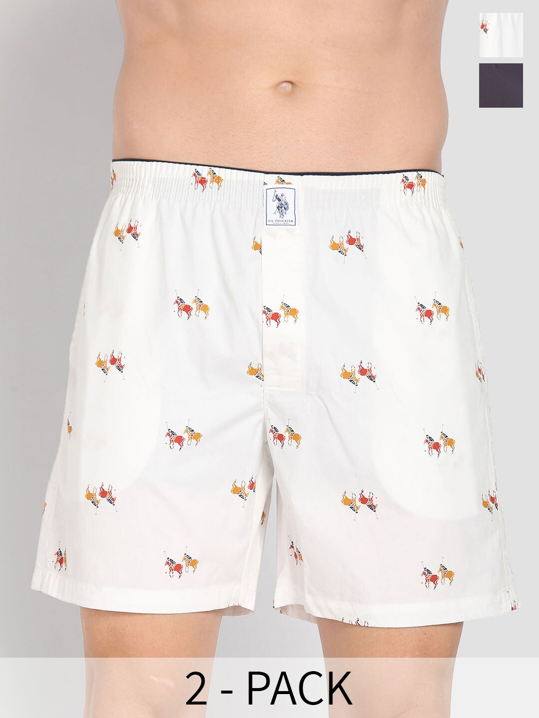 

U.S. Polo Assn. Pack Of 2 Pure Cotton Boxers 26077946-1-22461038-1, White