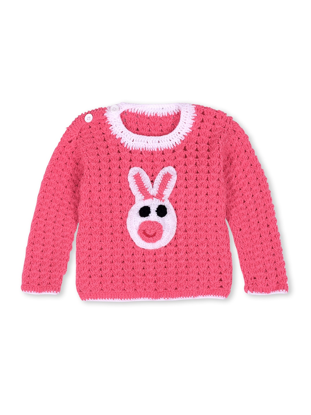 

WINDROP SOLUTIONS Kids Quirky Self Design Acrylic Pullover Sweater, Pink