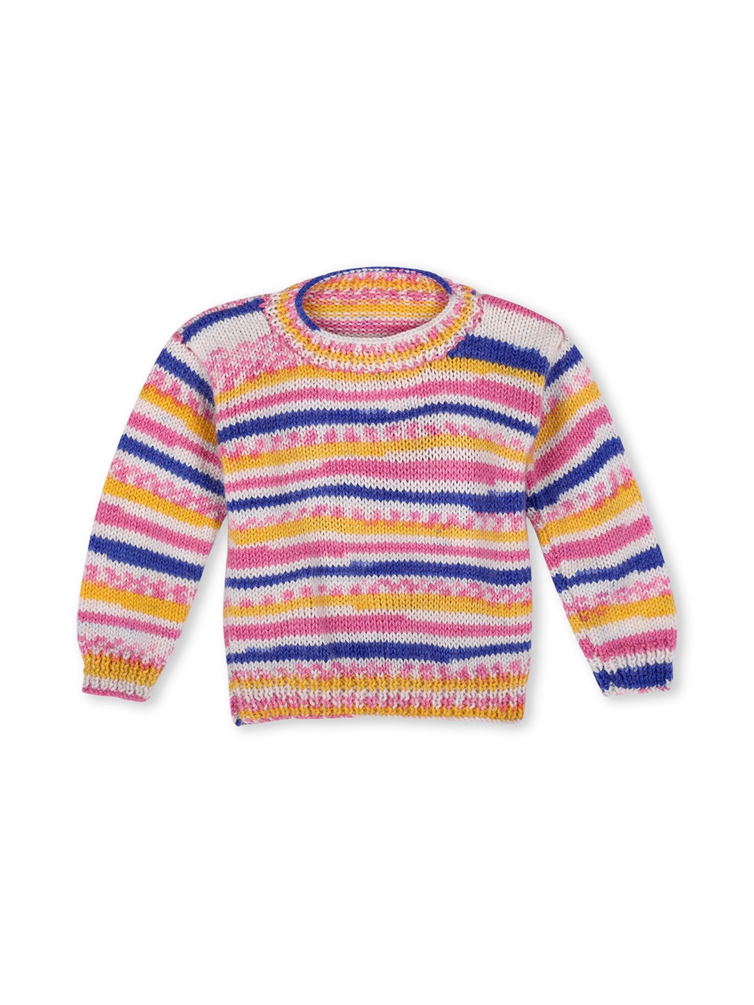 

WINDROP SOLUTIONS Kids Striped Acrylic Pullover Sweater, White