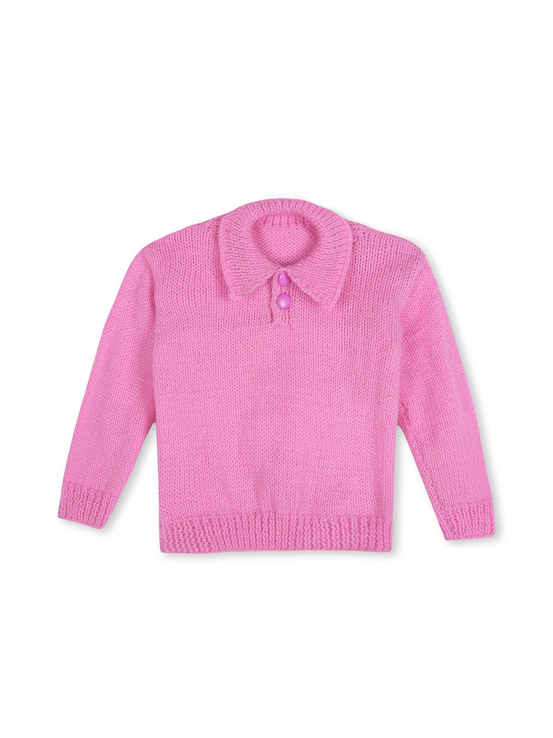 

WINDROP SOLUTIONS Kids Ribbed Shirt Collar Acrylic Pullover Sweater, Rose