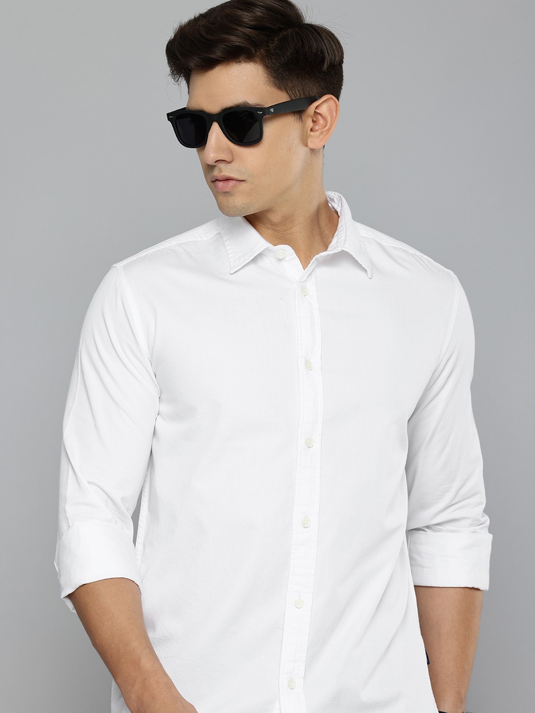 

Flying Machine Men Slim Fit Pure Cotton Casual Shirt, White