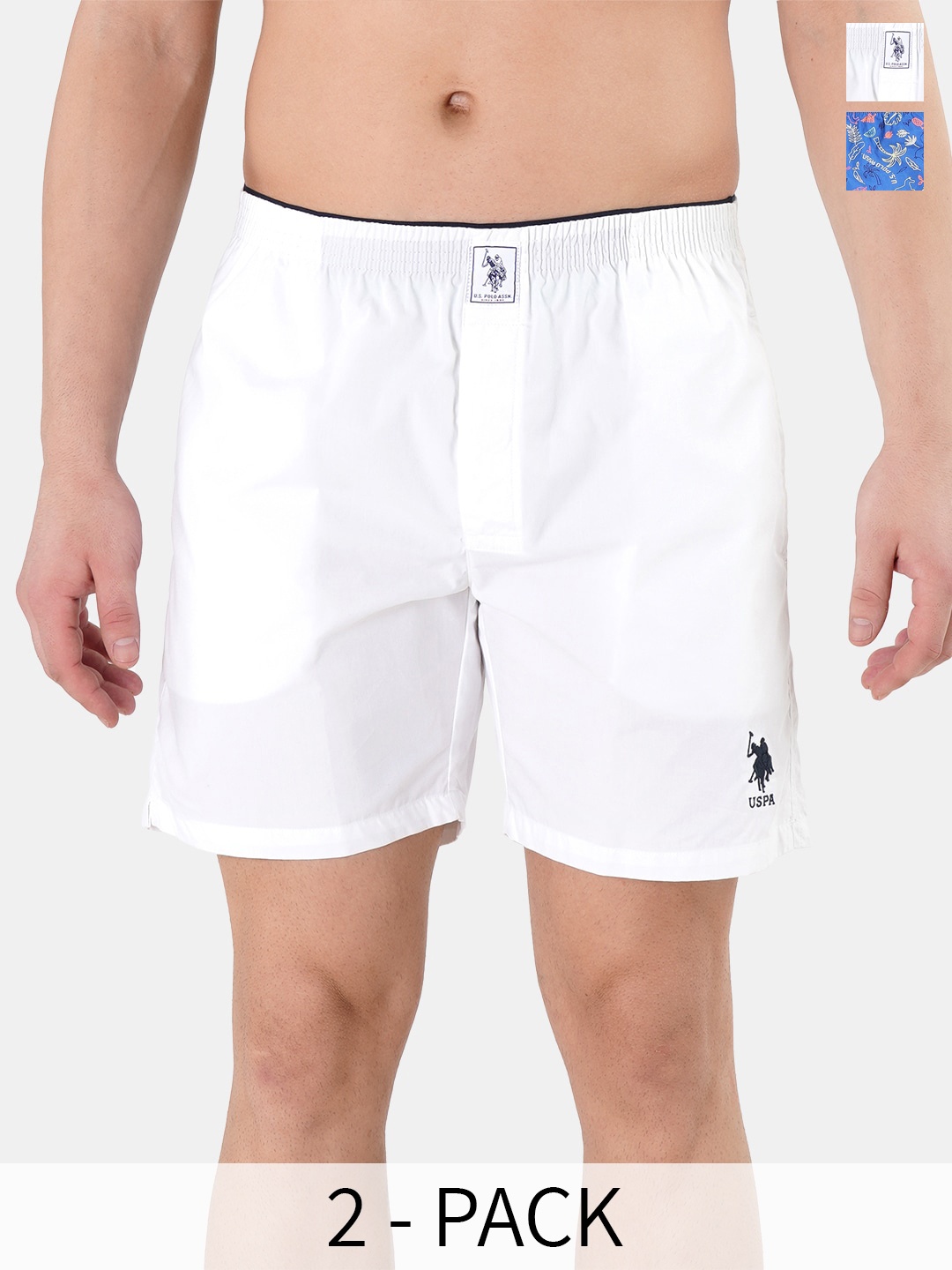 

U.S. Polo Assn. Pack Of 2 Pure Cotton Boxers 10248087-1-17730098-1, White