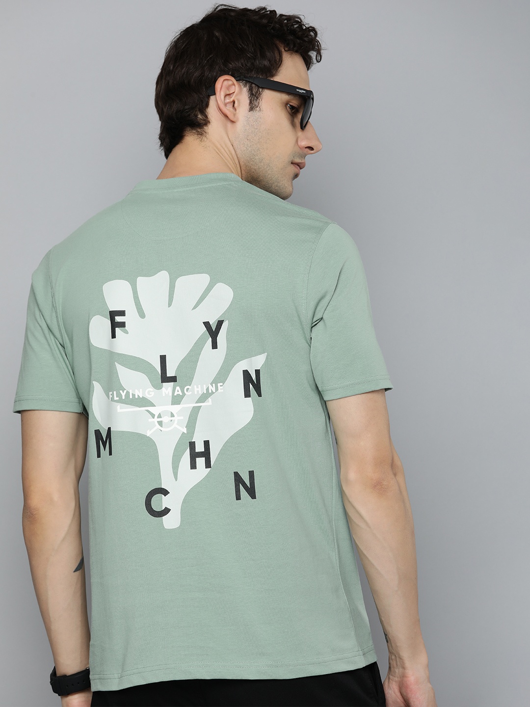 

Flying Machine Printed Pure Cotton T-shirt, Green