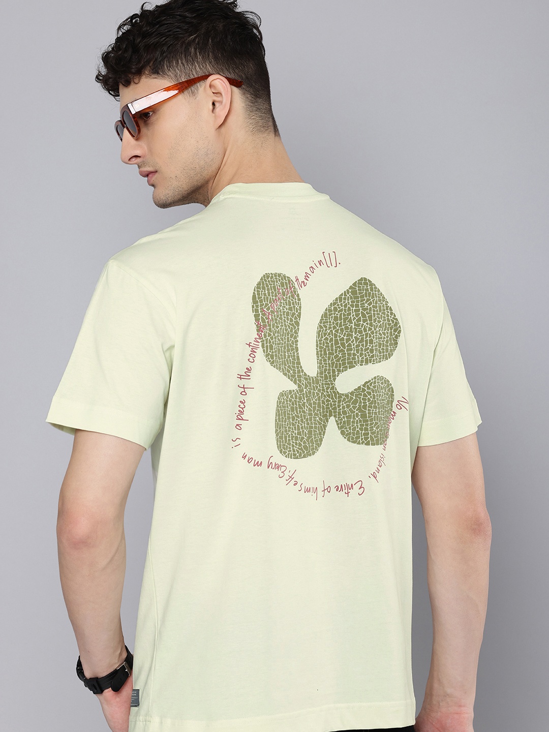 

Flying Machine Printed Pure Cotton T-shirt, Green