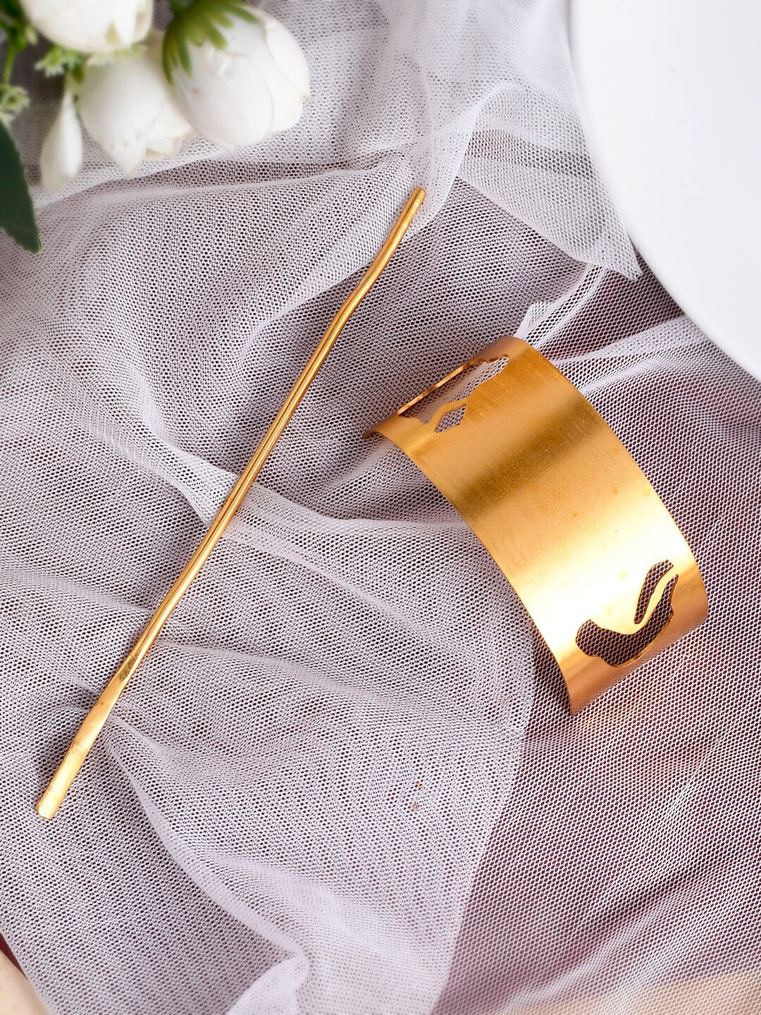 

Silvermerc Designs Gold Plated Juda Bumpit Hair Pin