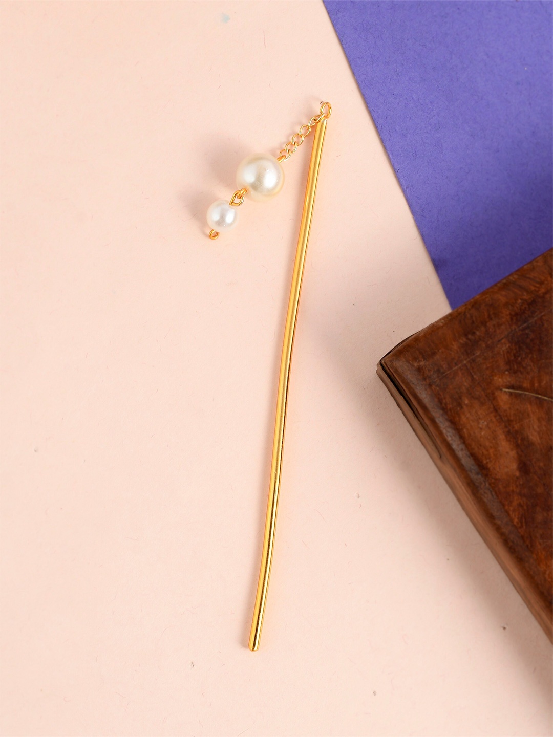 

Silvermerc Designs Gold Plated Embellished Bumpit Hair Pin