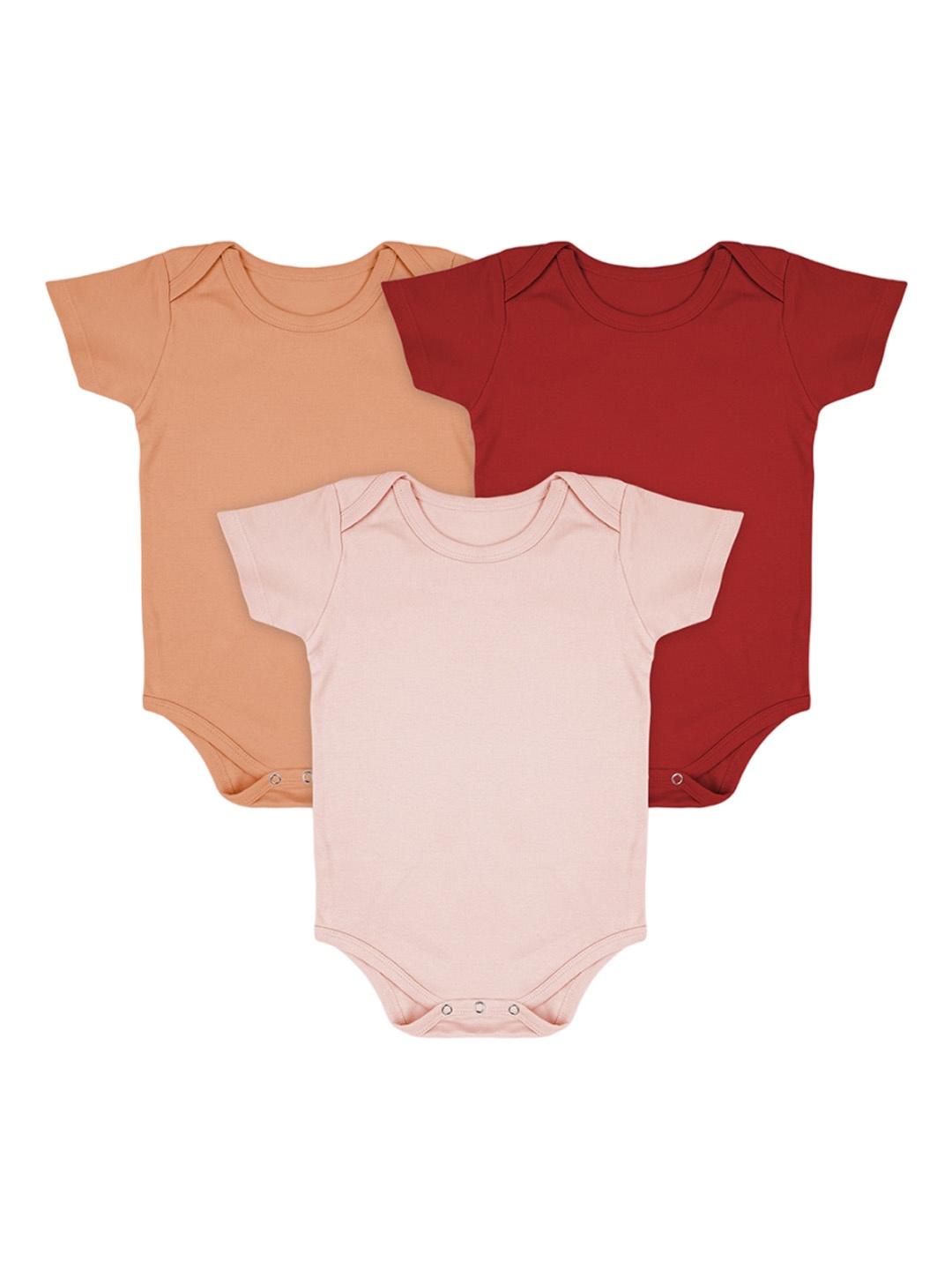 

Moms Home Baby Onesie Infants Pack Of 3 Pure Cotton Half Sleeves Bodysuit, Red