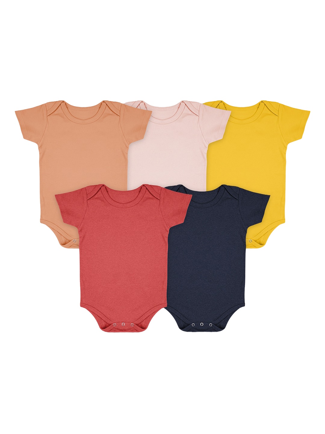 

Moms Home Infants Pack Of 5 Organic Cotton Bodysuit, Rust