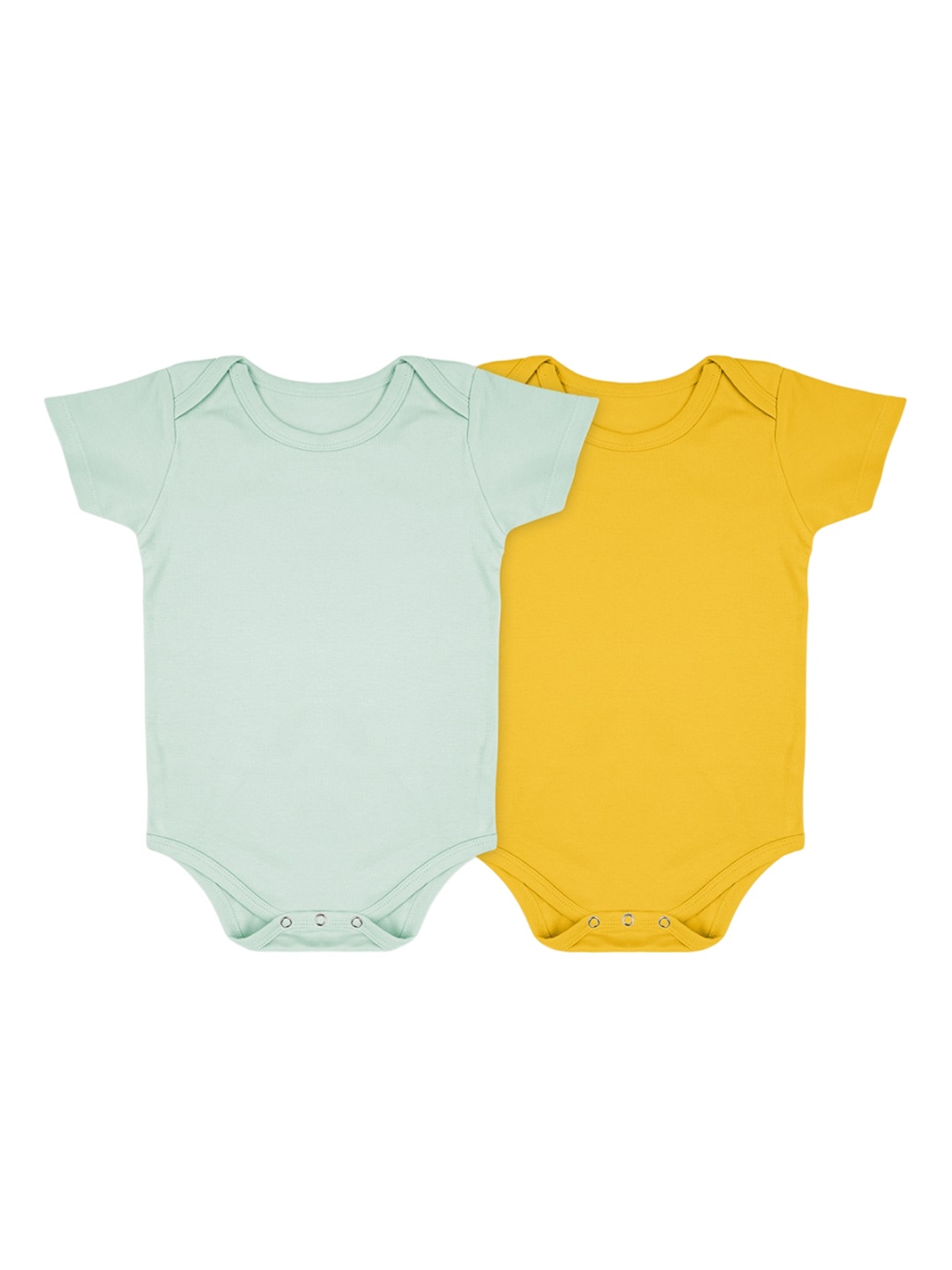 

Moms Home Infants Pack Of 2 Organic Cotton Baby Half Sleeves Bodysuit, Yellow