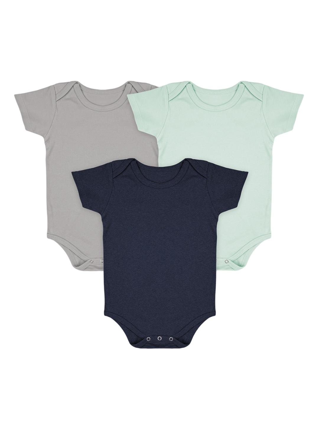 

Moms Home Infants Pack Of 3 Organic Cotton Half Sleeve Bodysuit, Grey