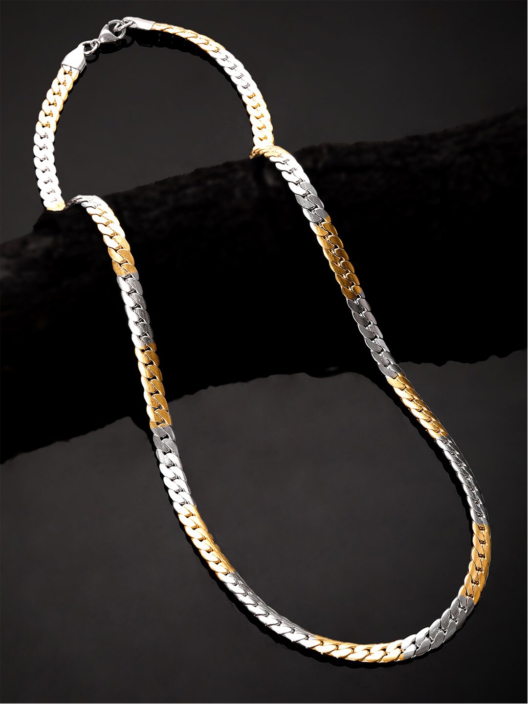 

The Roadster Lifestyle Co. Men Rhodium-Plated Link Chains, Silver