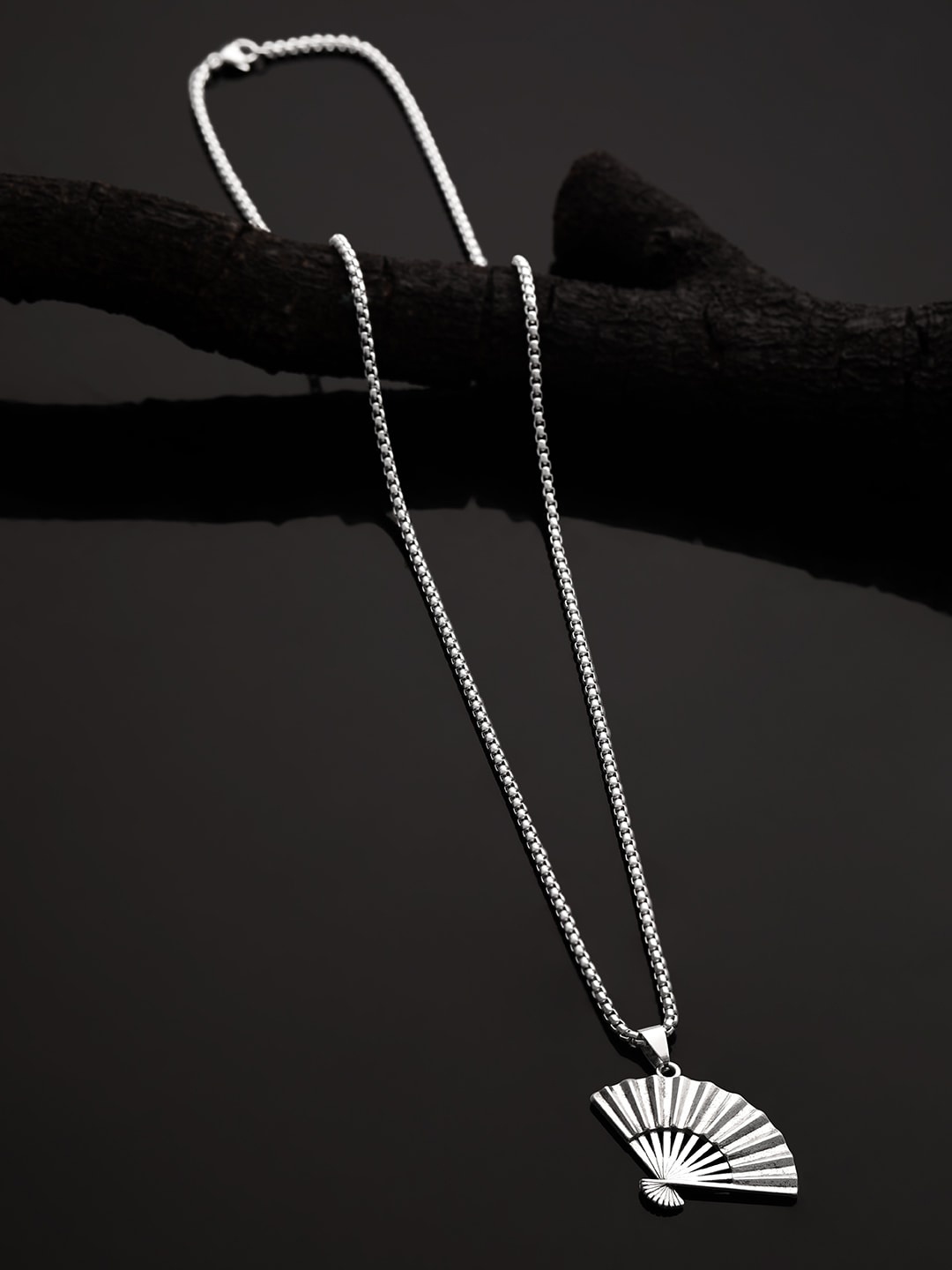 

The Roadster Lifestyle Co. Silver-Plated Paper Fan Pendant with Chain