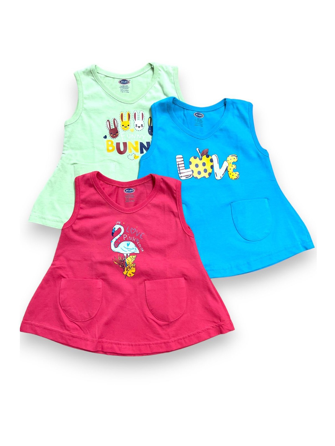 

BAESD Girls Pack Of 3 Print Organic Cotton A-Line Dresses, Maroon
