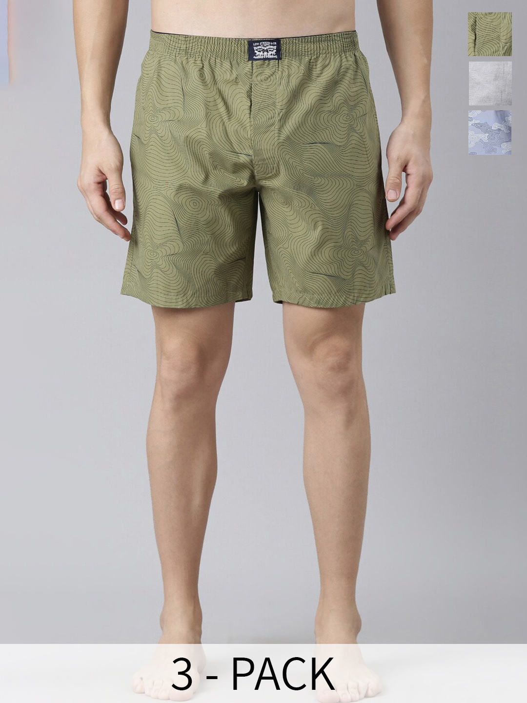 

Levis Pack Of 3 Pure Cotton Boxers 21030554-1-11870958, Green