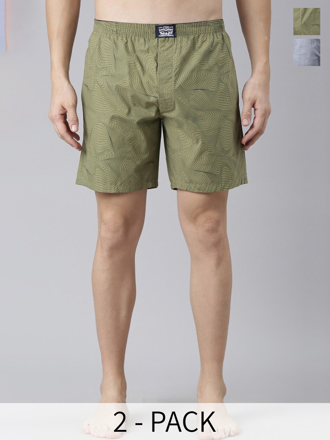 

Levis Pack Of 3 Printed Pure Cotton Boxers 14451144-1-18797588, Green