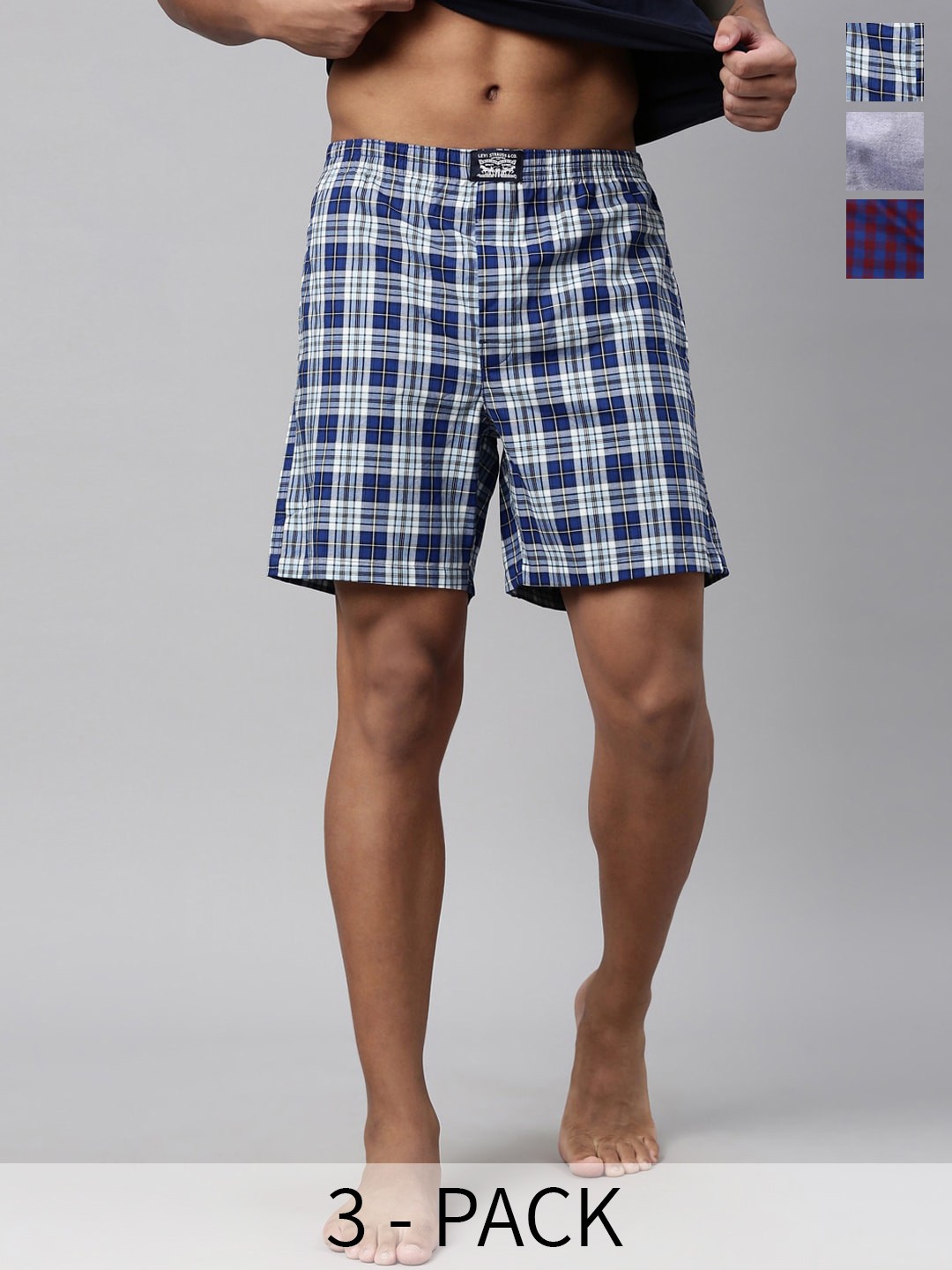

Levis Pack Of 3 Checked Pure Cotton Boxers 14451144-1-18797588, Assorted