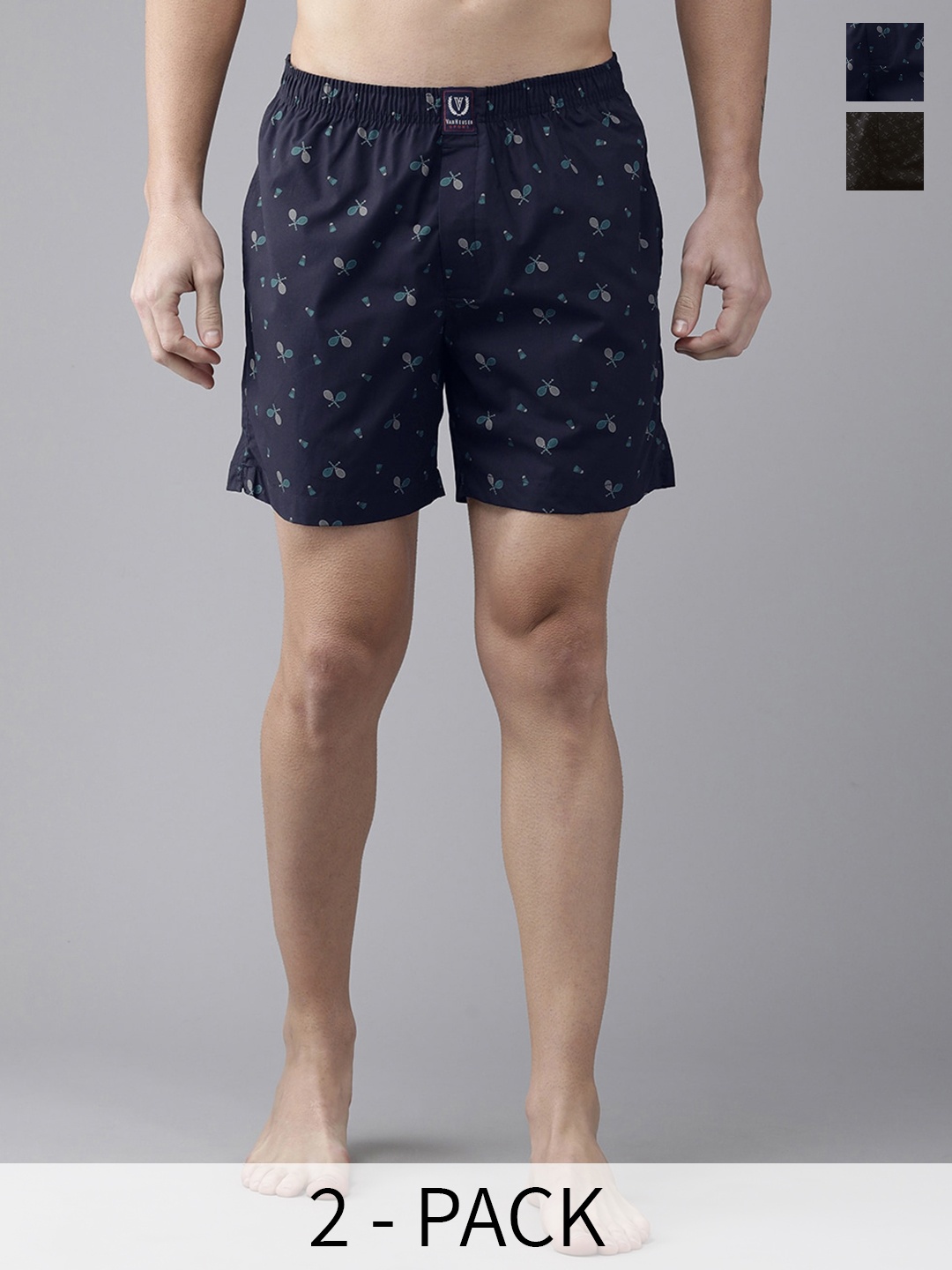 

Van Heusen Pack Of 2 Printed Boxers 18941132-1-18941118, Navy blue