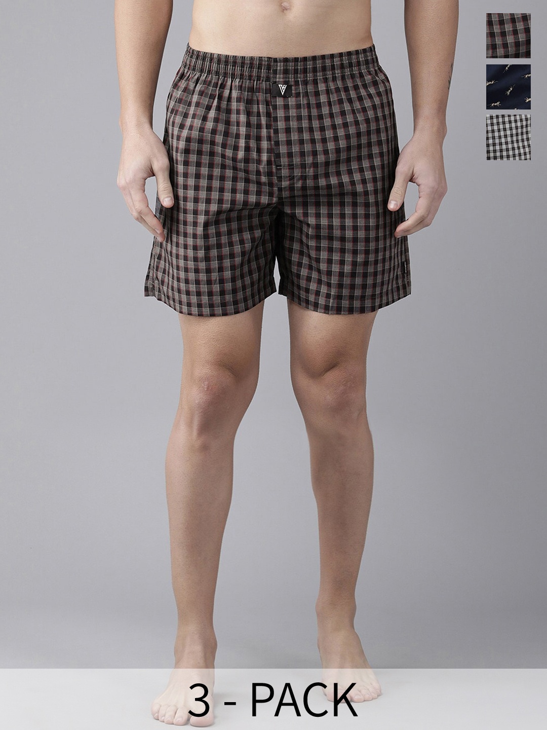 

Van Heusen Pack Of 3 Printed Pure Cotton Boxers, Black