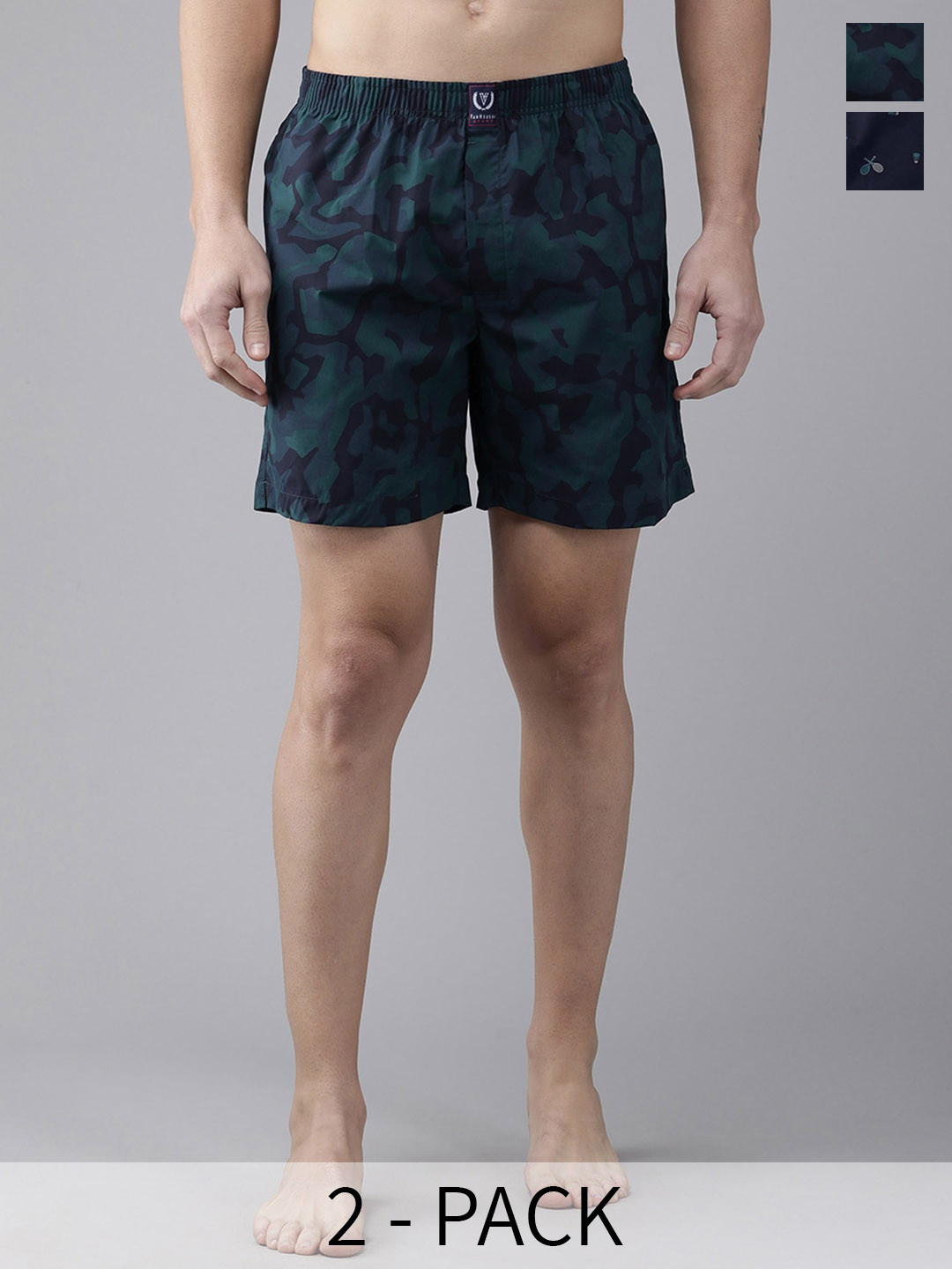 

Van Heusen Pack Of 2 Printed Pure Cotton Boxers 18941118-1-18941150, Green
