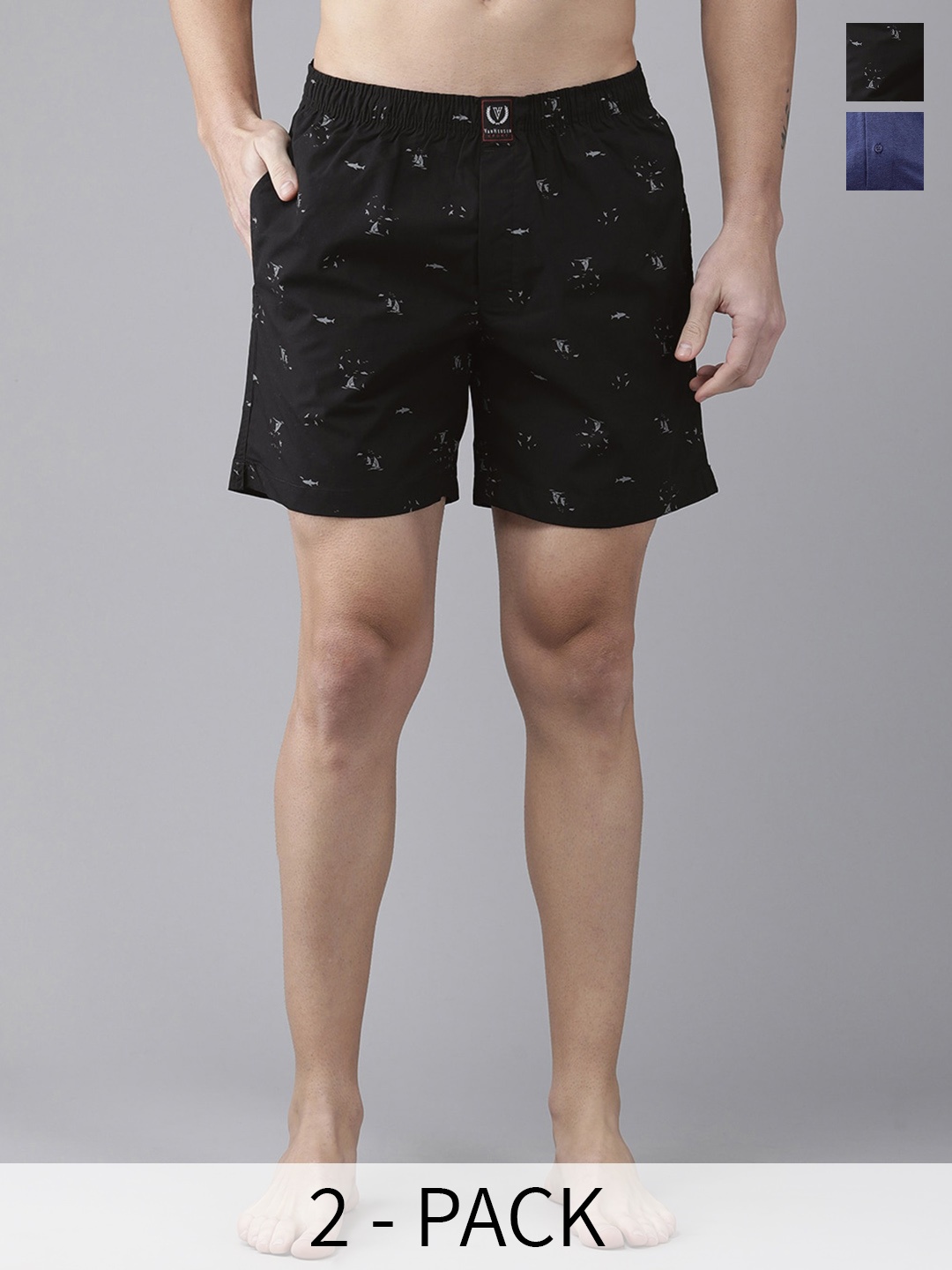 

Van Heusen Pack Of 2 Printed Boxers 18941142-1-18941148, Black