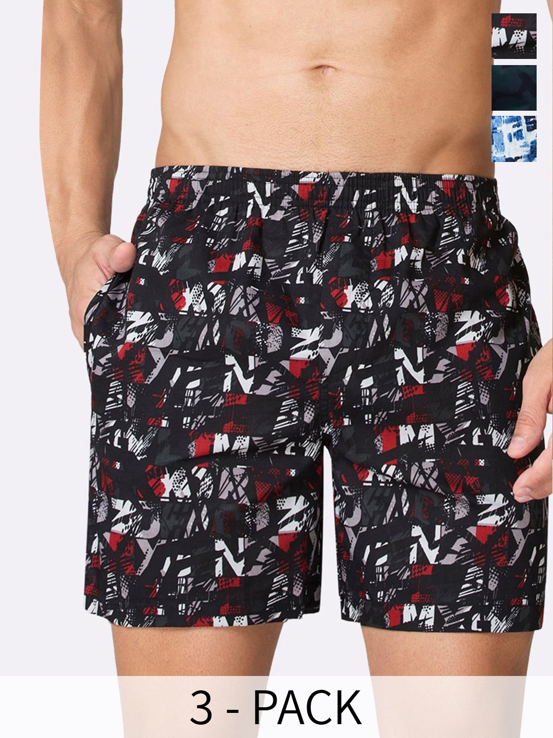 

Van Heusen Pack Of 3 Printed Pure Cotton Boxers 18941150-1-21684380, Blue