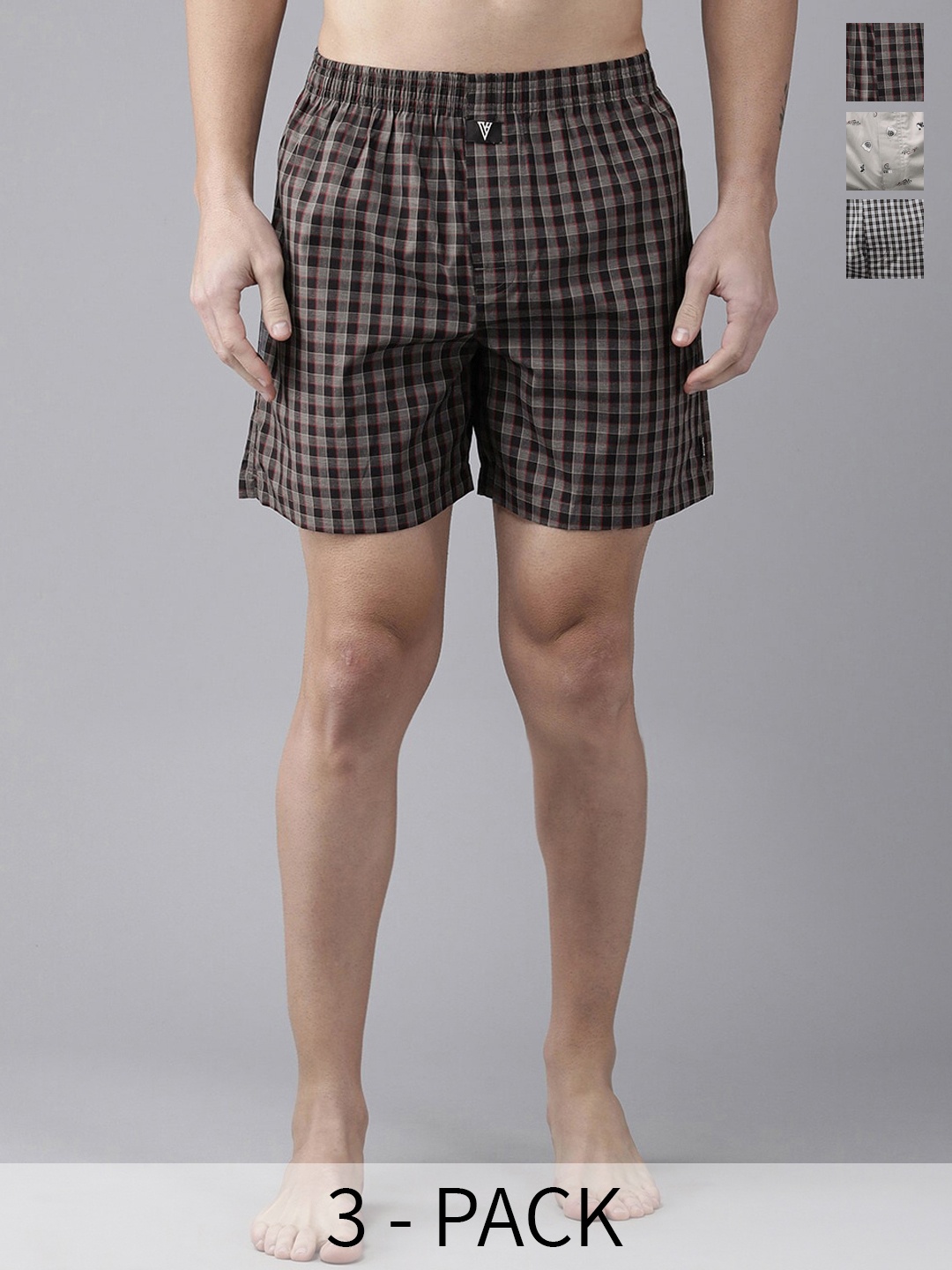 

Van Heusen Pack Of 3 Printed Pure Cotton Boxers 15672852-1-18941192, Black