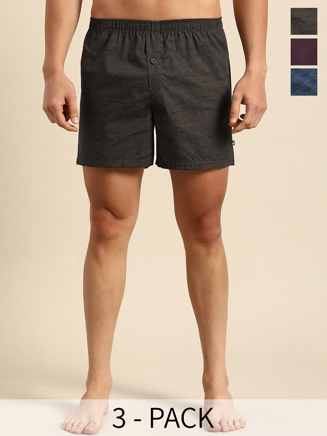 

Jockey Pack Of 3 Printed Pure Cotton Boxers 16400244-1-11036954, Blue