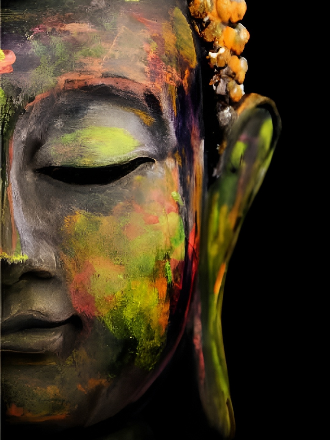 

British Terminal Green & Grey Buddha Religious Waterproof Wall Poster