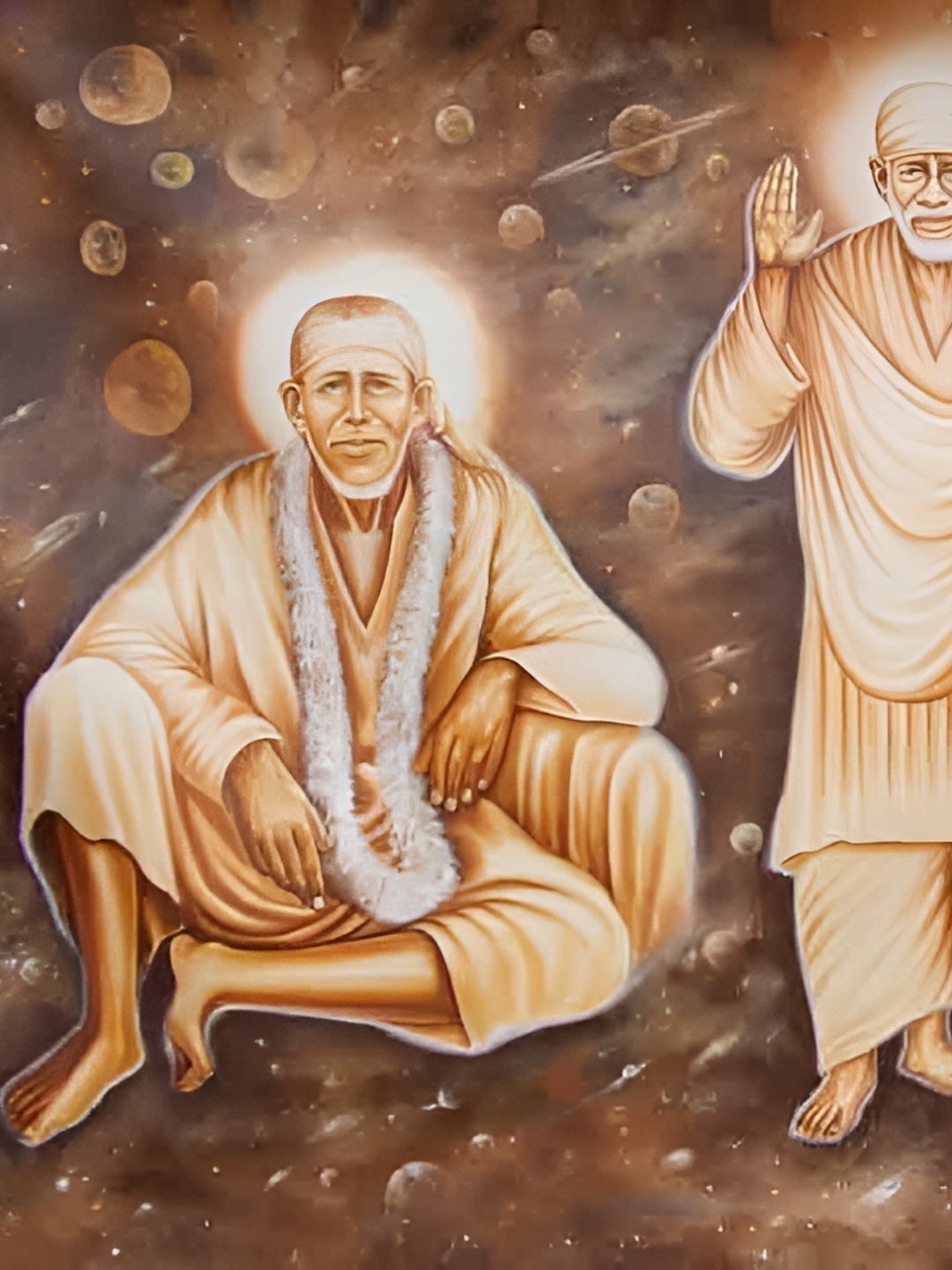 

British Terminal Brown & White Paper Religious Wall Paintings