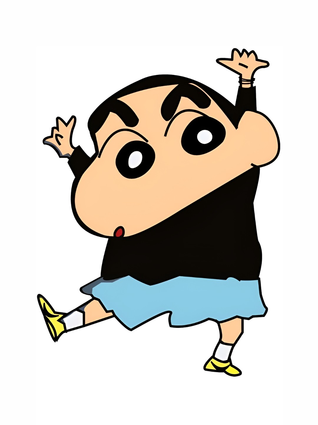 

British Terminal Cream-Colored & Black Shinchan Printed Waterproof Vinyl Sticker Poster