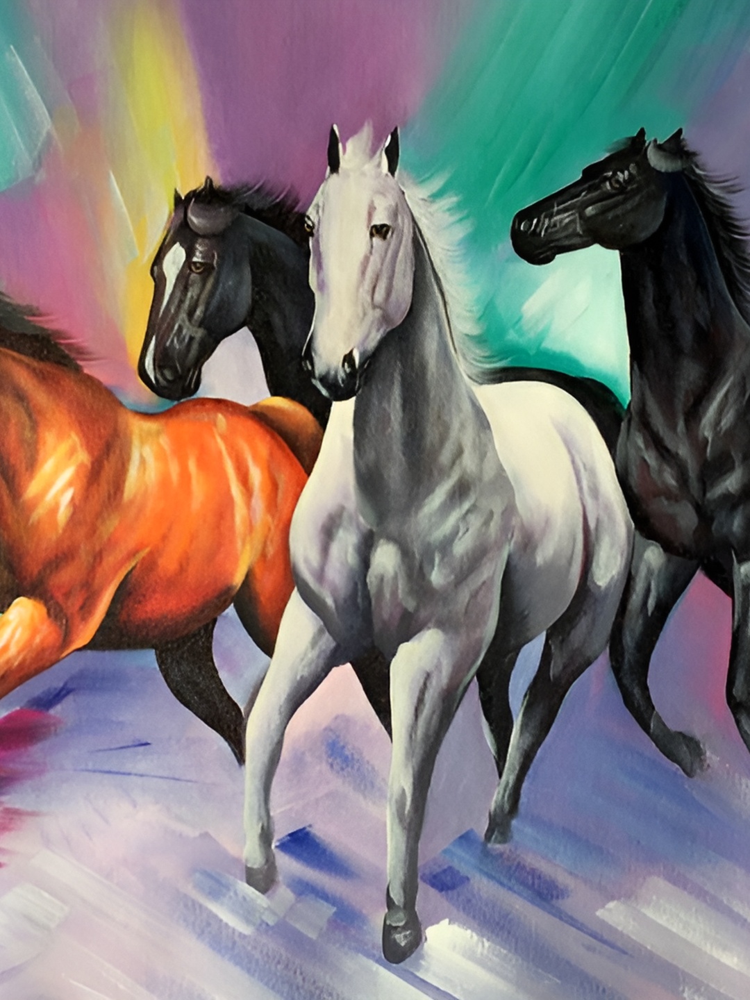 

British Terminal Blue & Purple Horses Wall Sticker