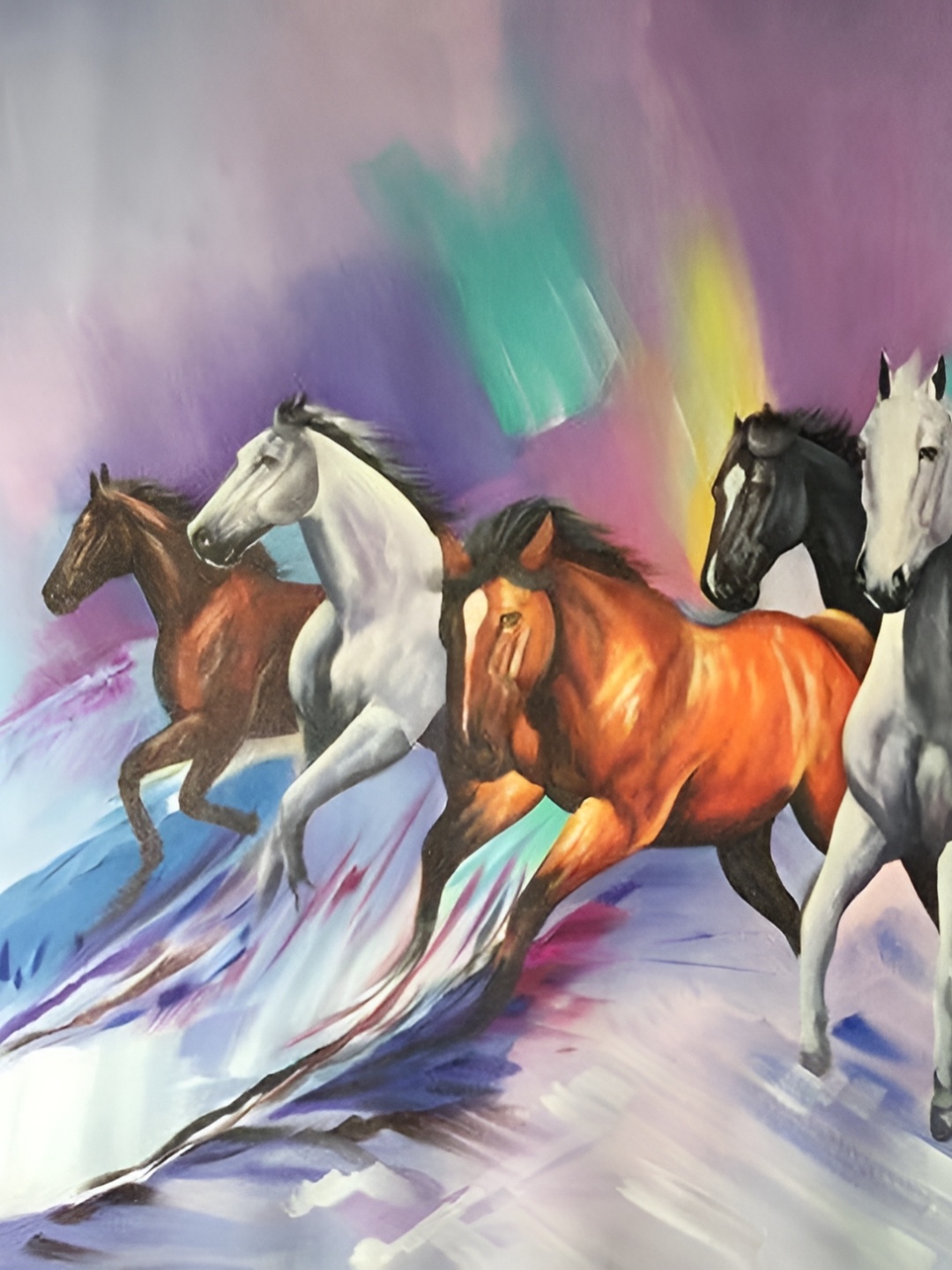 

British Terminal Purple & White Horses Wall Sticker