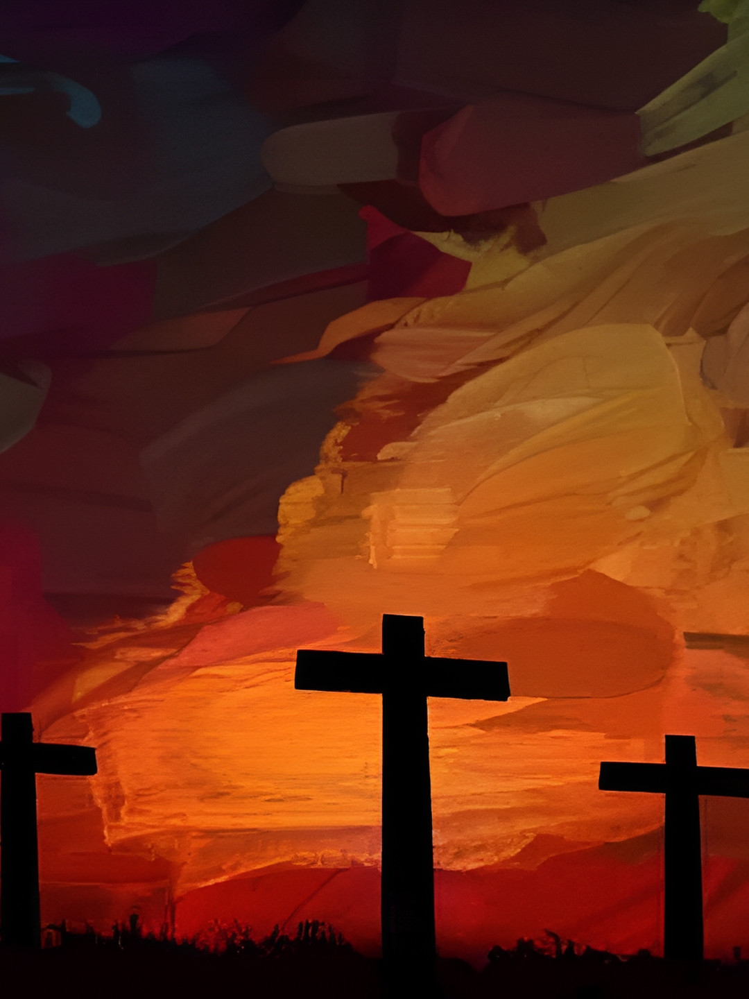 

British Terminal Abstract Cemetery Wall Painting Poster, Multi