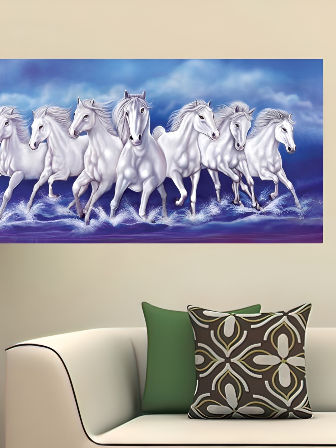 

British Terminal White & Blue Birds and Animals Printed Wall Stickers
