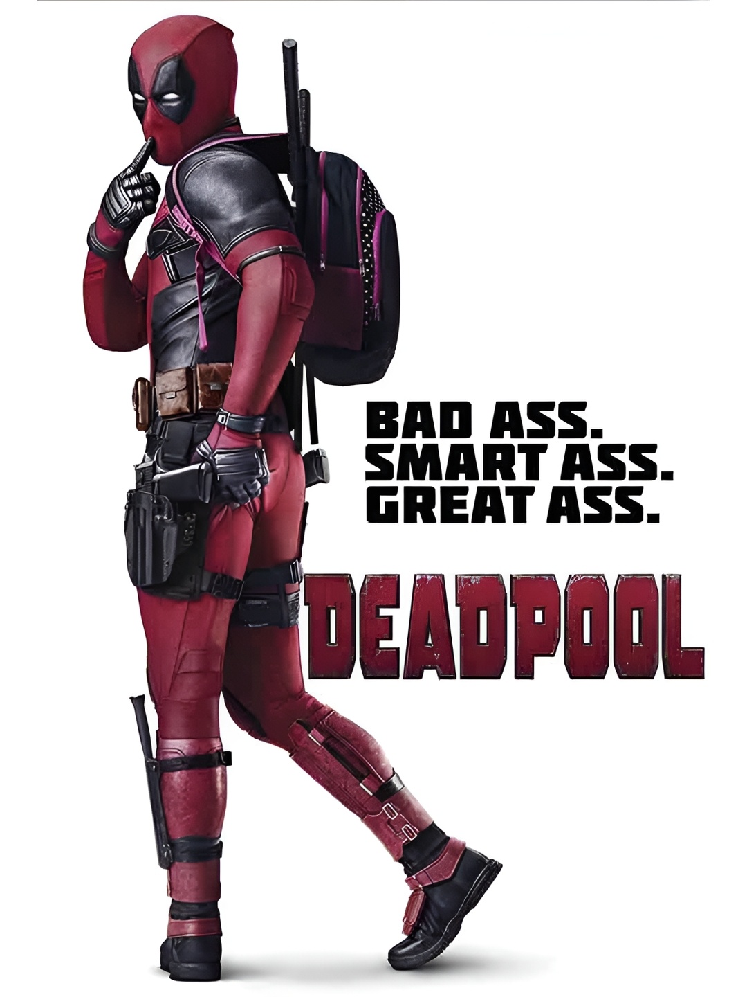 

British Terminal Red & Black Deadpool Printed Fully Waterproof Vinyl Sticker Poster