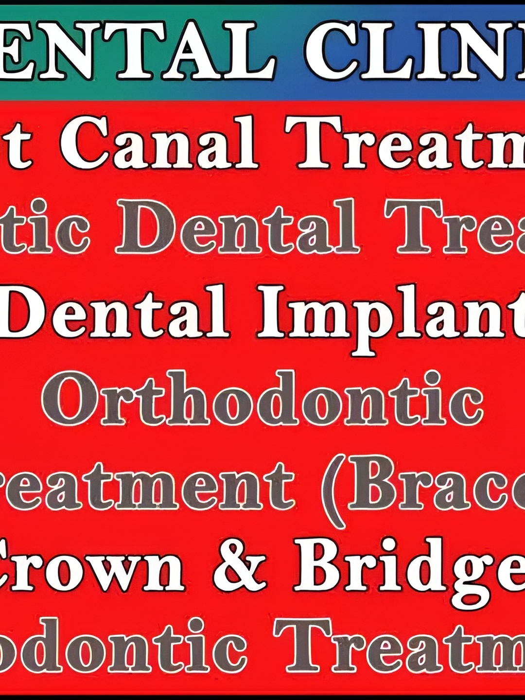 

British Terminal Red & Blue Dental Printed Waterproof Wall Sticker