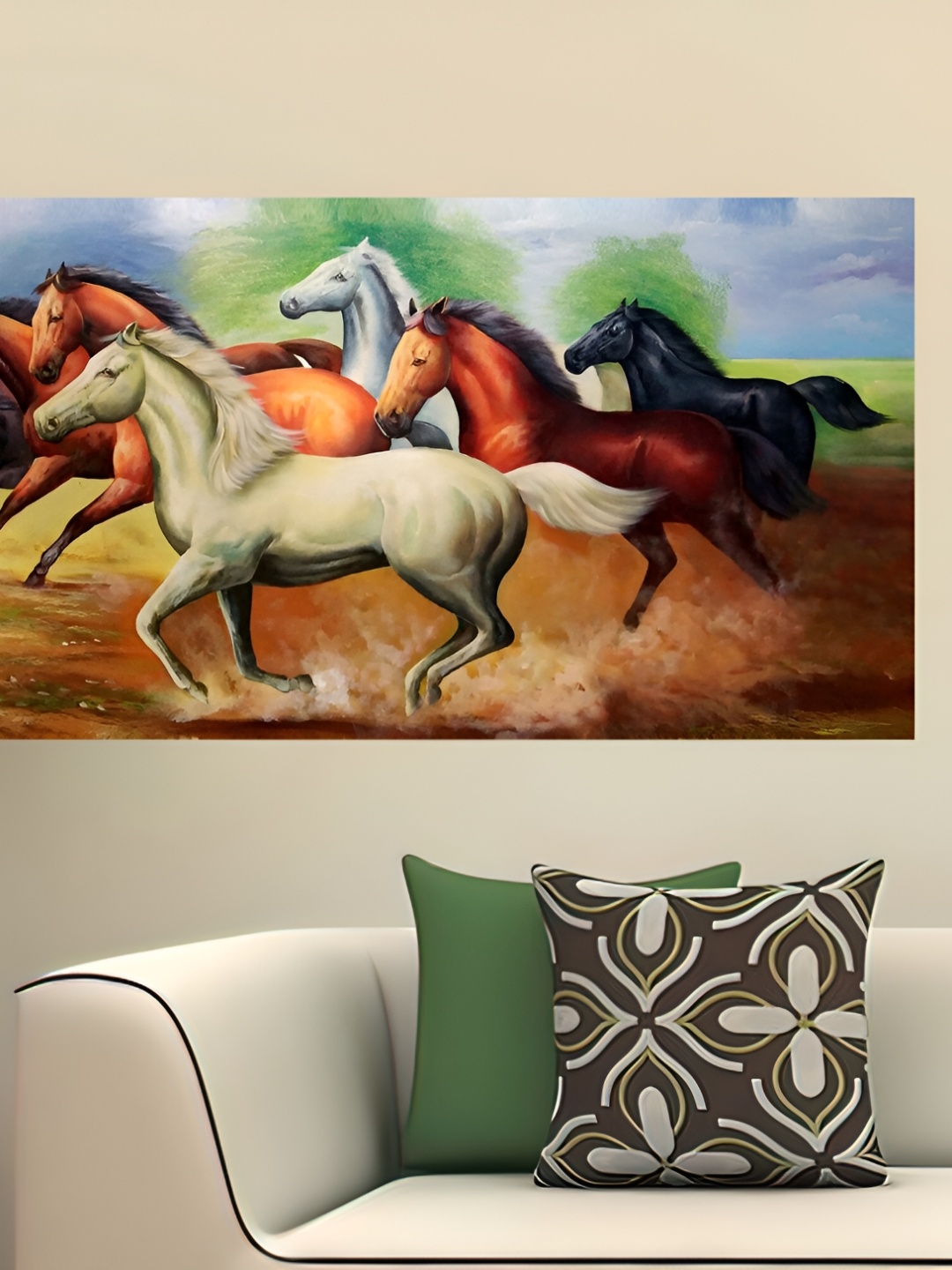 

British Terminal Green & White Animals Printed Wall Sticker