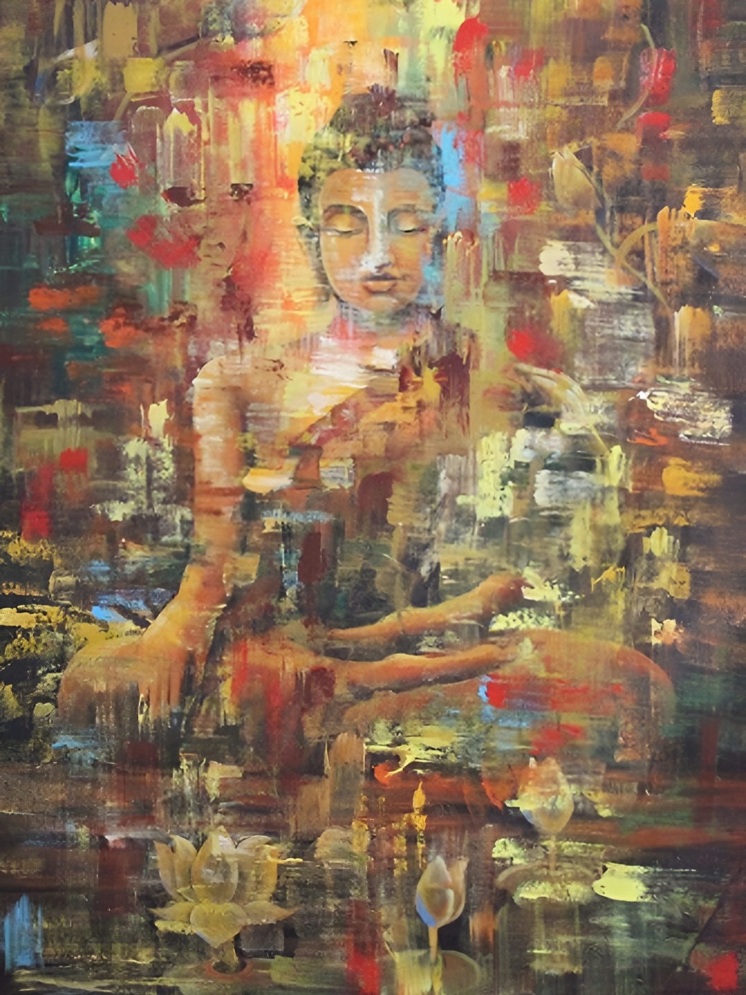 

British Terminal Blue & Brown Religious Wall Painting