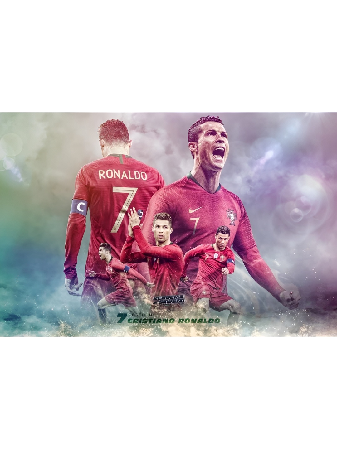 

British Terminal Red Christiano Ronaldo Printed Wall Poster
